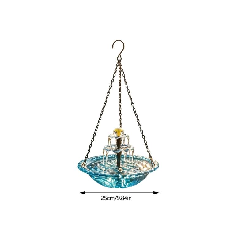 Cascading Hanging Bird Bath Fountain Solar Hanging Bird Feeder With Waterfall Effect For Backyard And Garden