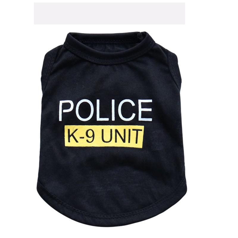

Домашний Черный Пес Полицейский Подразделение K9 Жилет Футболка Щенок Кот Одежда Костюм Одежда NewBlack,XS