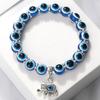 Bohemian evil eye bracelet, for men and women, negative energy beaded bracelet, elastic cord bracelet, handmade lucky jewelry