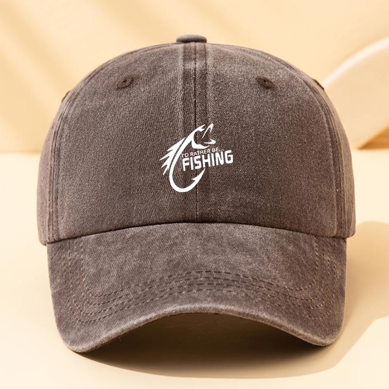 Fishing printed baseball cap, outdoor dad truck driver hat, sun protection and sun shading multifunctional