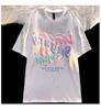 Women's Oversized Heart Design Blue Cotton Tee - Sweet & Spicy Summer Style