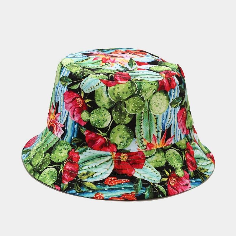 Classic Vintage Print Doublesided Sun Hat For Men Women Summer Outdoor Uv Protection