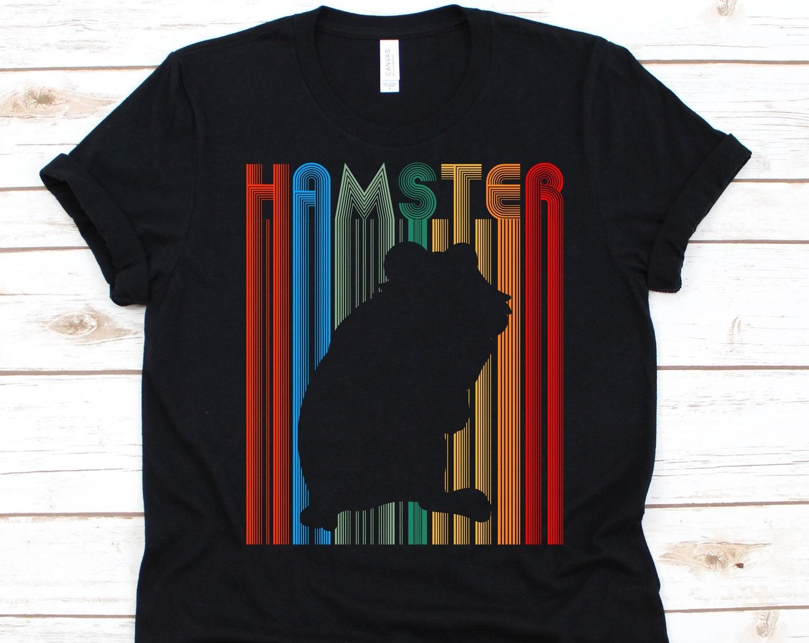 Hamster Silhouette Shirt, Retro Vintage Hamster Design For Men And Women, Hamster Lover, Pet Hamster, Hamster Owner, Rodents, Small Animal M