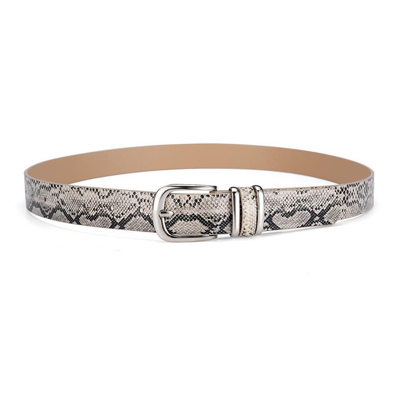 Snake Elegant Retro Pattern Womens Fashion Belt With Alluring Metal Buckle Design