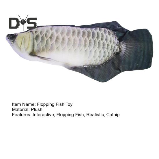 Flopping Fish Cat Toy with Catnip Interactive Automatic Floppy Carp Kitten Kicker Toy Electric Realistic Plush Wiggle Fish for Indoor Cats Dogs