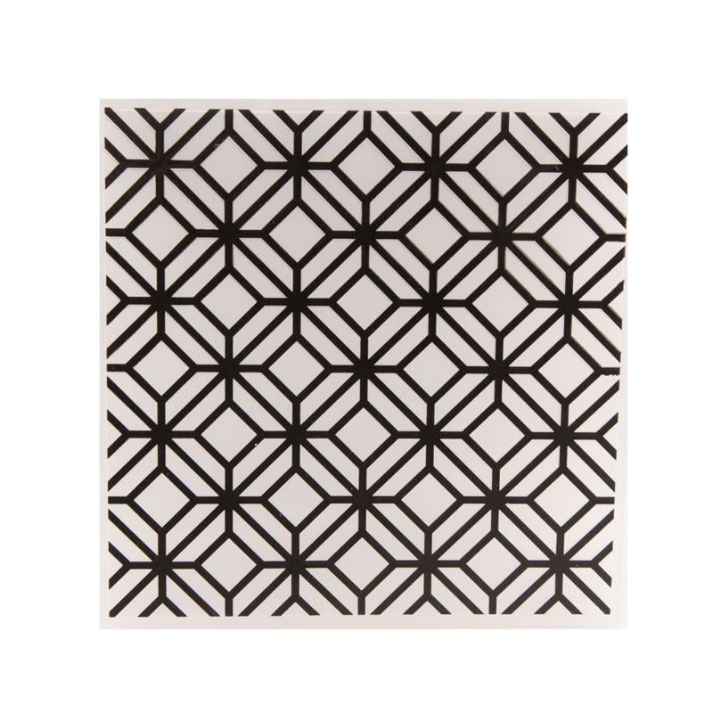 Embossing Folder Geometric Transparent Plastic Plate DIY Paper Card Decor Emboss 1
