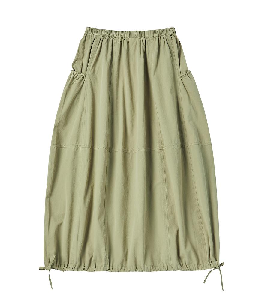 Comoni Nose W Ribbon Balloon Skirt [Khaki]