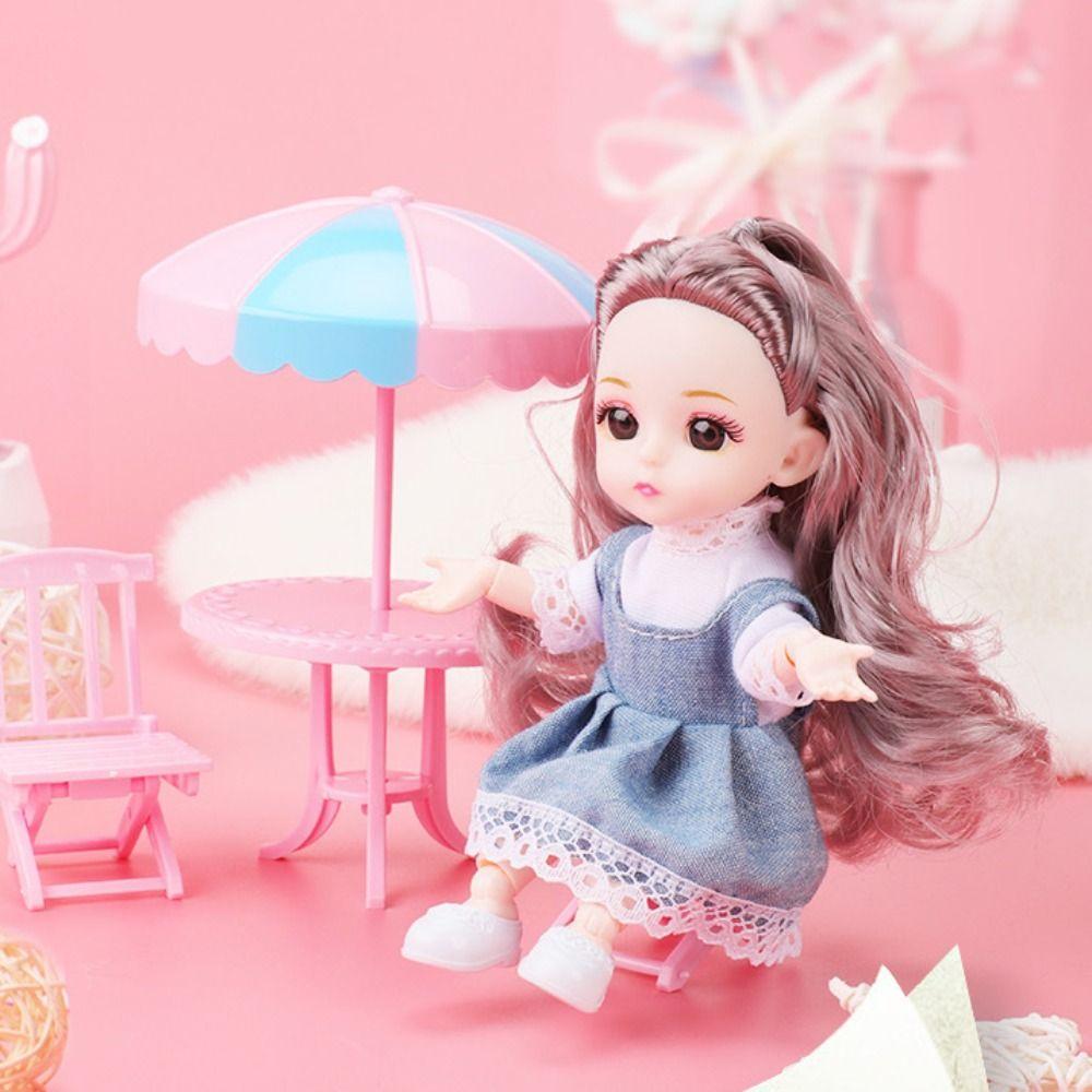 

1/12 BJD Mini Girl Doll with Clothes 13 Movable Joints Movable Joints Mini Girl Doll Girl Gift style H
