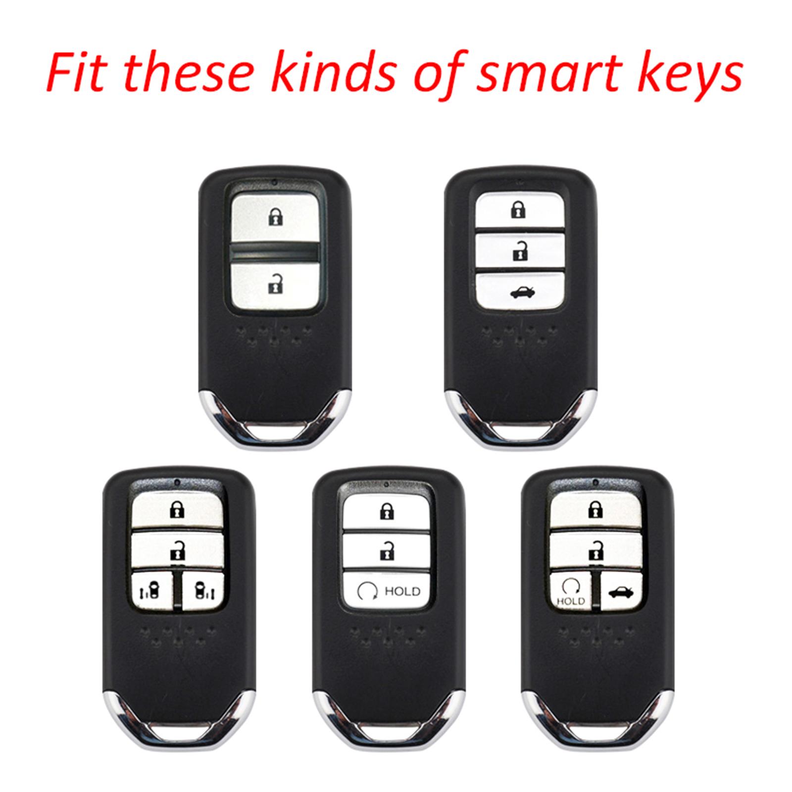 Leather Silicone Car Key Case Cover With Buckle For Honda
