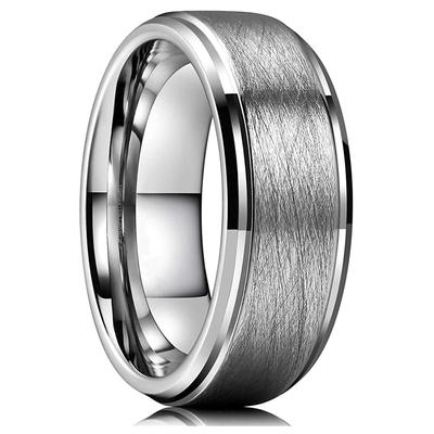 Klassieke 8 mm wolfraam herenring oppervlak geborsteld roestvrij stalen ring voor vrouwen trouwring paren sieraden accessoires