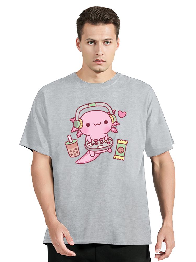 Ajolote Axolotl Übergroßes T-Shirt Sommer Herrenbekleidung Japanisch Fitness Fitness T-Shirt Anime Mode Baumwoll-T-Shirt Designer