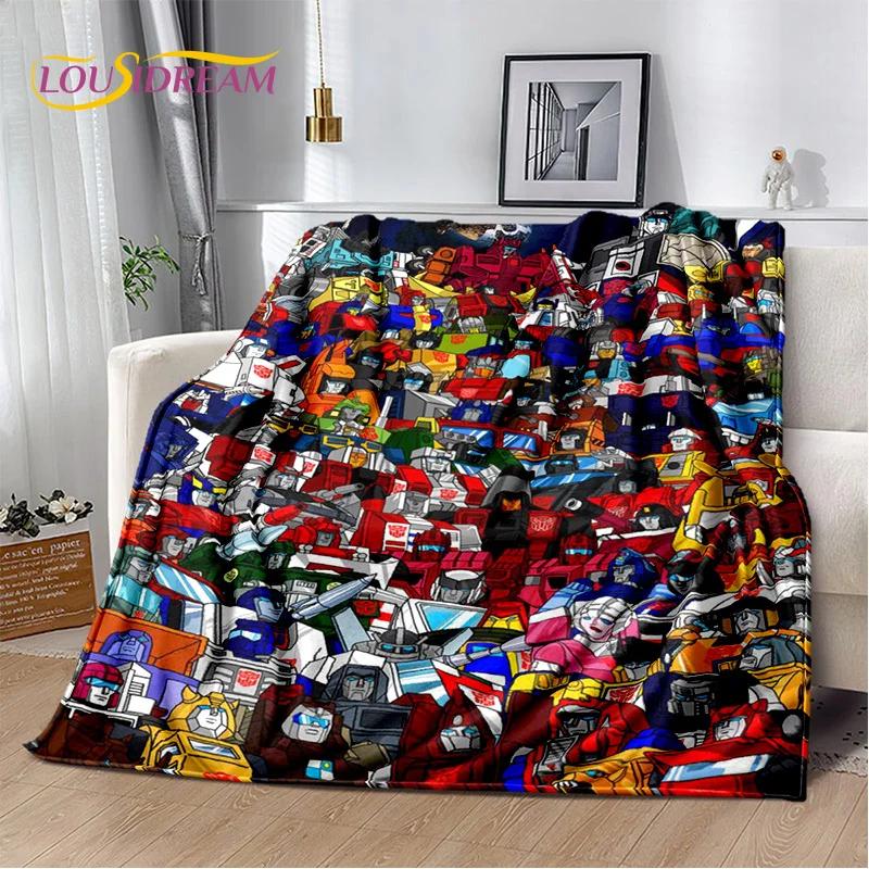 3D T-Transformers Cartoon Autobots Blanket,Soft Throw Blanket for Home Bedroom Bed Sofa Picnic Travel Office Rest Cover Blanket