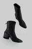 Women's Modern Stylish Fashion Gathered Detailed High Heel Boots Black