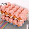 HOW-E 2Pcs Eggs Rack Multi-Color Reusable Plastic 15 Grids Eggs Storage Plate for Kitchen