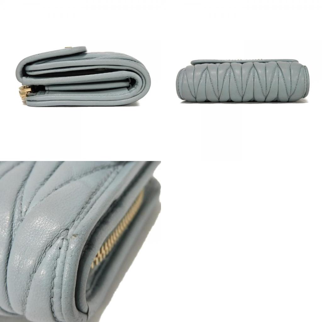 Used Matelasse Compact Zip Wallet (5ML002 N88 F0012 7941) with RFID and Lambskin. Metal logo. Cielo Women's from Japan