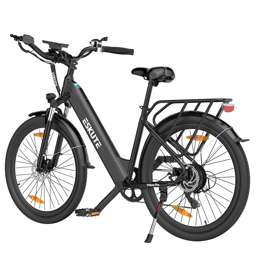 Eskute Polluno Plus26 Alloy Frame E-Bike 250W, 36V 20Ah, Shimano 7-Speed, Taillight, 26" High-Speed Tires Commuter E-Bike for Adult