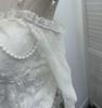 French Retro One-Shoulder Pearl Strap Lace Top with Chest Pads