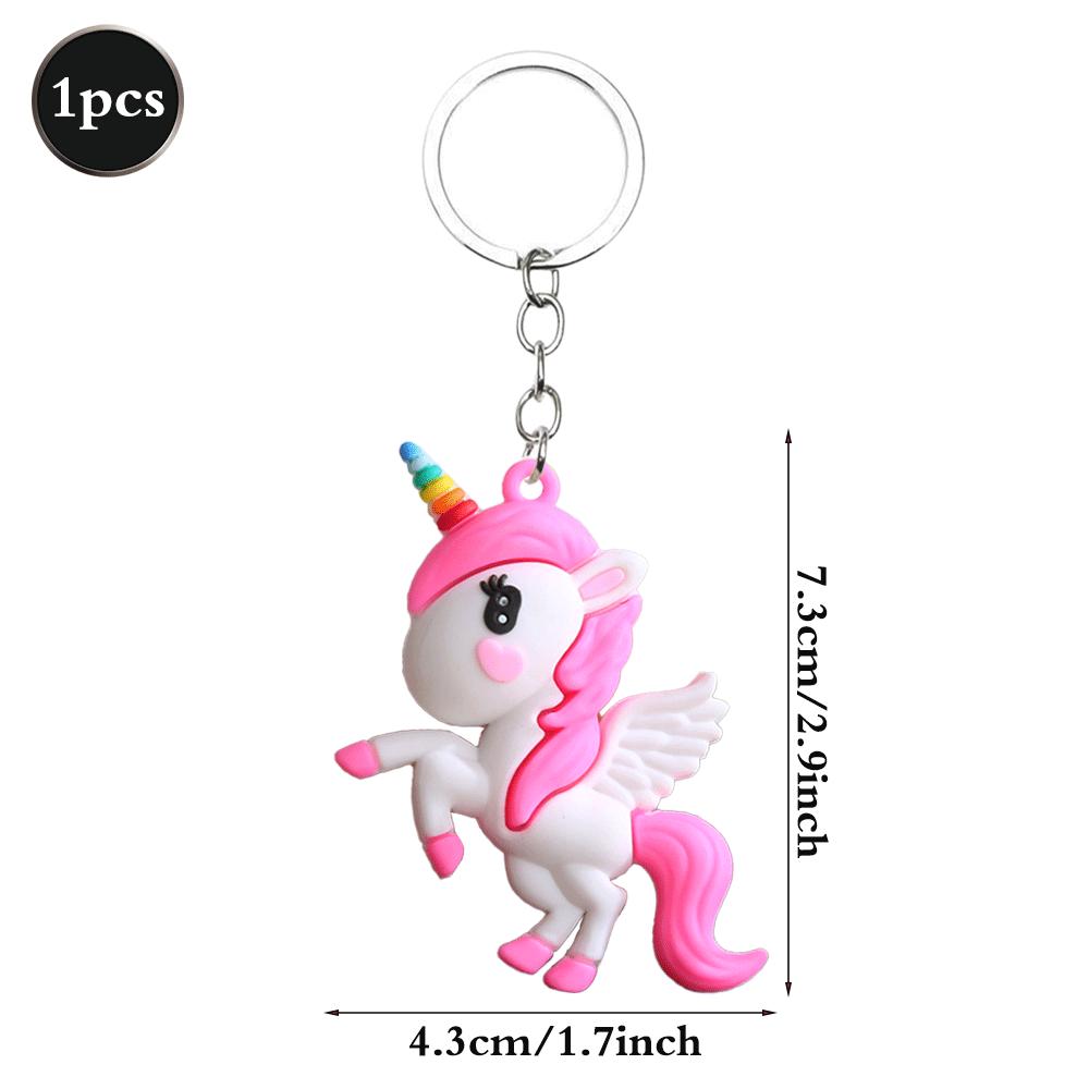 Cute Rainbow Unicorn Key Ring Creative Rainbow Horse Keychain Pendant for Girls Unicorn Birthday Gifts Favors Bag Ornament Decor