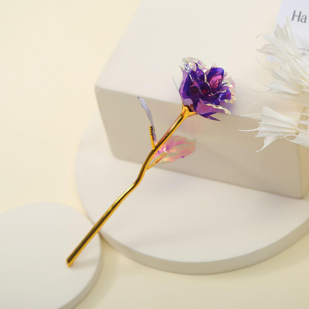 Gold Foil Single Stem Rose - Perfect Artificial Flower Gift for Valentine's, Mother's Day, Teacher's Day, or Christmas