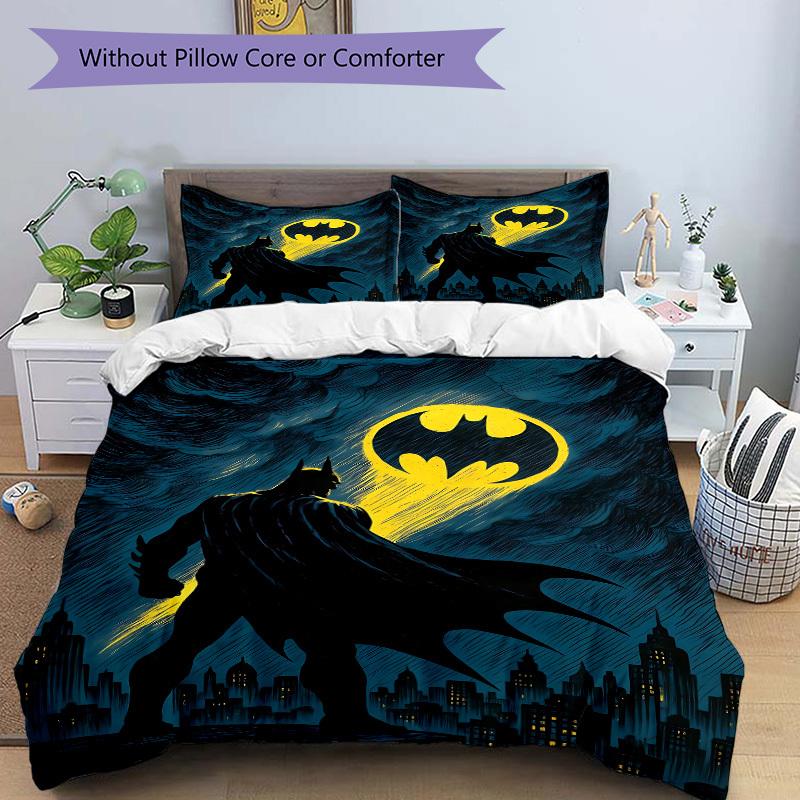 3pcs Batman Duvet Cover Set, 1 Duvet Cover + 2 Pillowcases (No Insert), High-Definition Print for All Seasons,Durable yy251103039