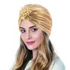 Women Chemo Bandana Hijab Fashion Pleated Indian Cap New Diamond Jewel Turban Hats