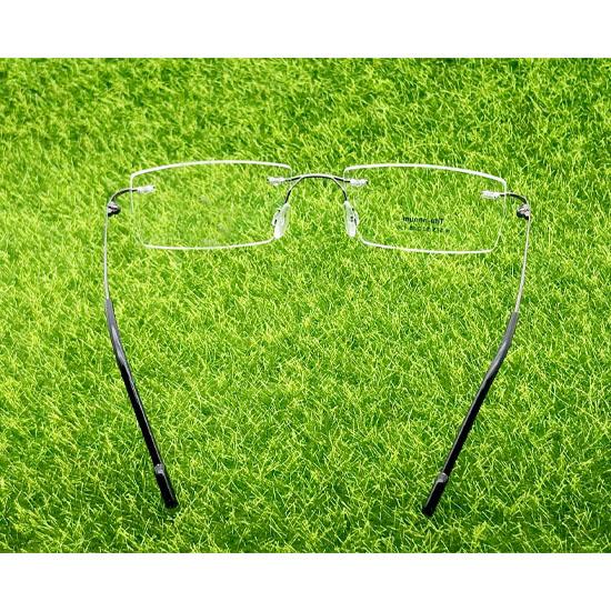 RSINC Rimless Light weight Flexible frame eyeglass Spectacle For Men And Women Modern  Square Gun - Black N-575 C3 50-18-135 Flexible - 1