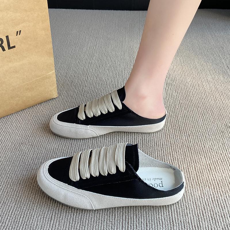 Women Flats Mules Shoes Casual Sport Sandals Summer Slippers New 2025 Trend Slingback Sneakers Woman Walking Lace Up Flip Flops