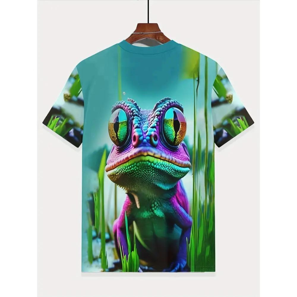 Harajuku Style Frog Pattern 3D Printed Men's T-shirt Summer Casual Short Sleeve T-shirt Kids Daily Streetwear Men's Y2k Clothes