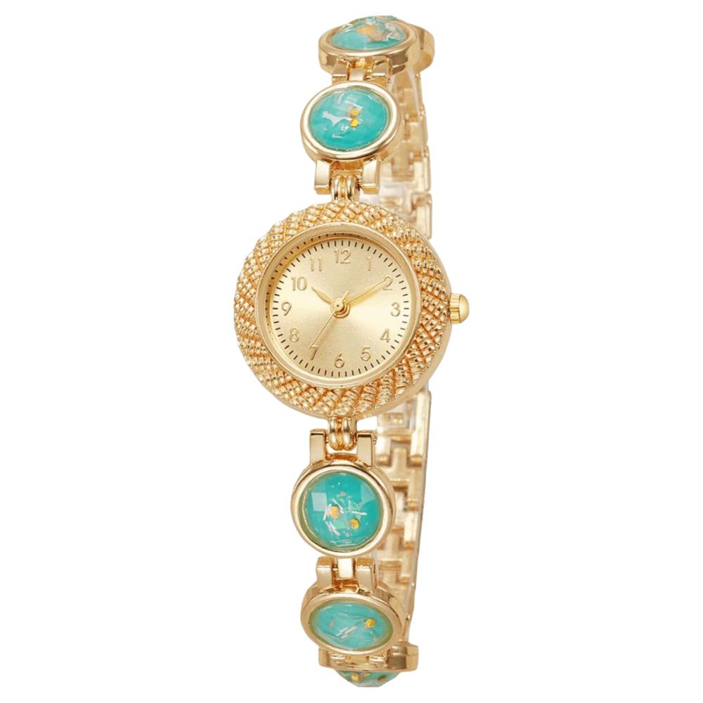 Gold Rhinestone-Inlaid Ladies Quartz Watch Elegant Quartz Watch Festive Occasion