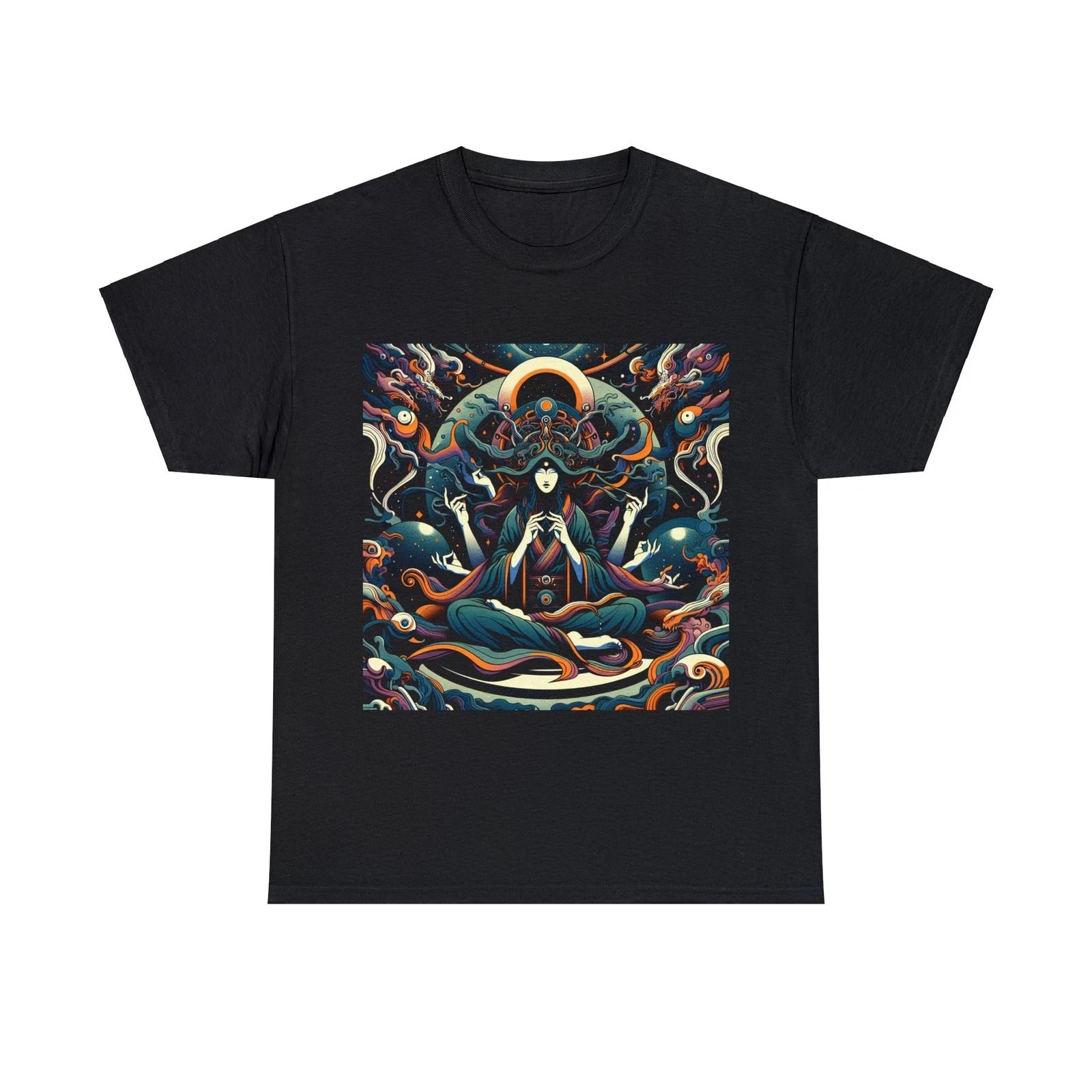 Unisex Adult T Shirt - Celestial Mystic Meditating Cosmic Space Psychedelic Trip 4XL