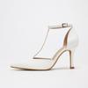On Feet & In Love: Stylish T-Strap Pointed Toe Stilettos with Comfortable Buckle Closure