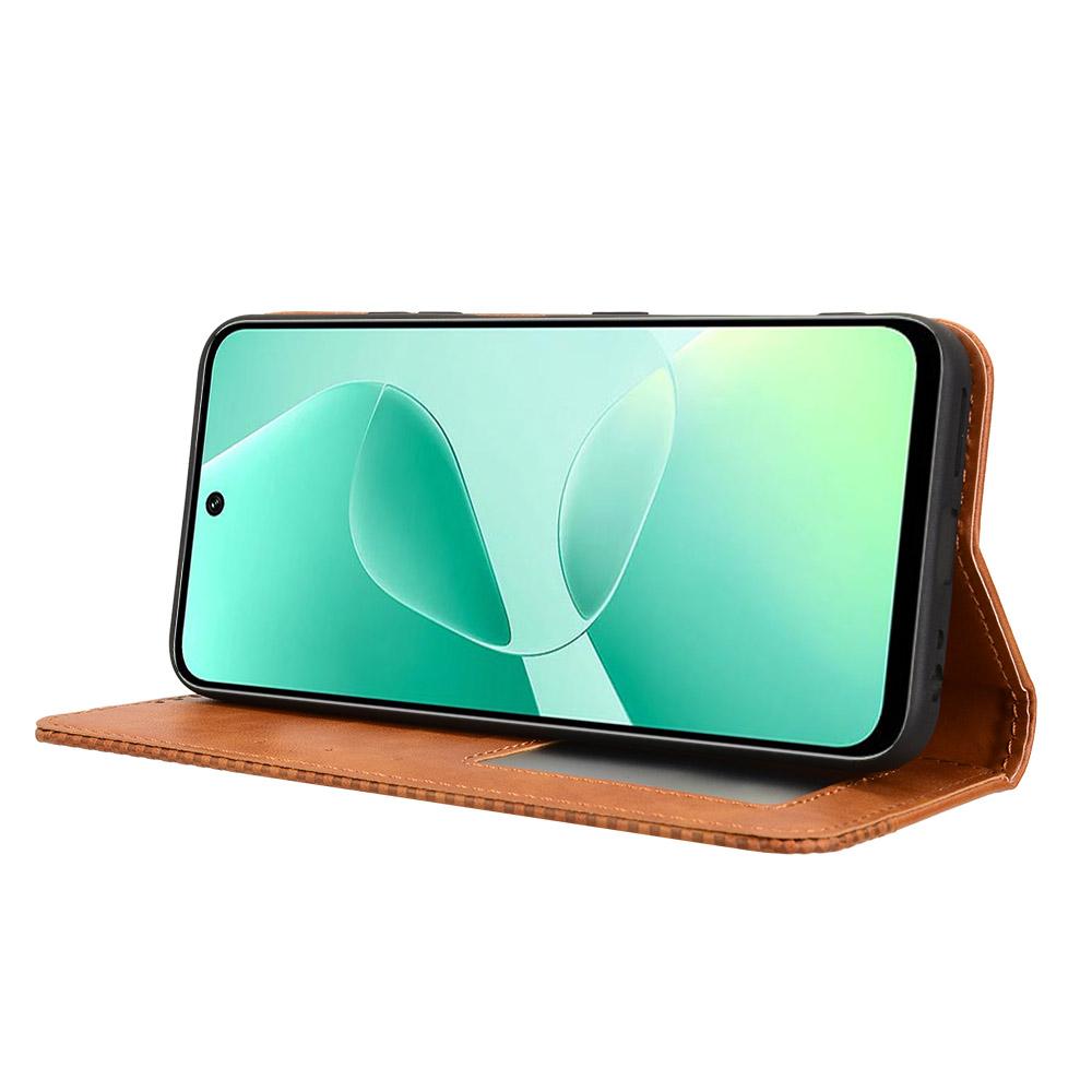 Pro Infinix Hot 60 5G/60i 4G Kožené pouzdro Peněženka Stojánek Retro Textura Kryt na telefon