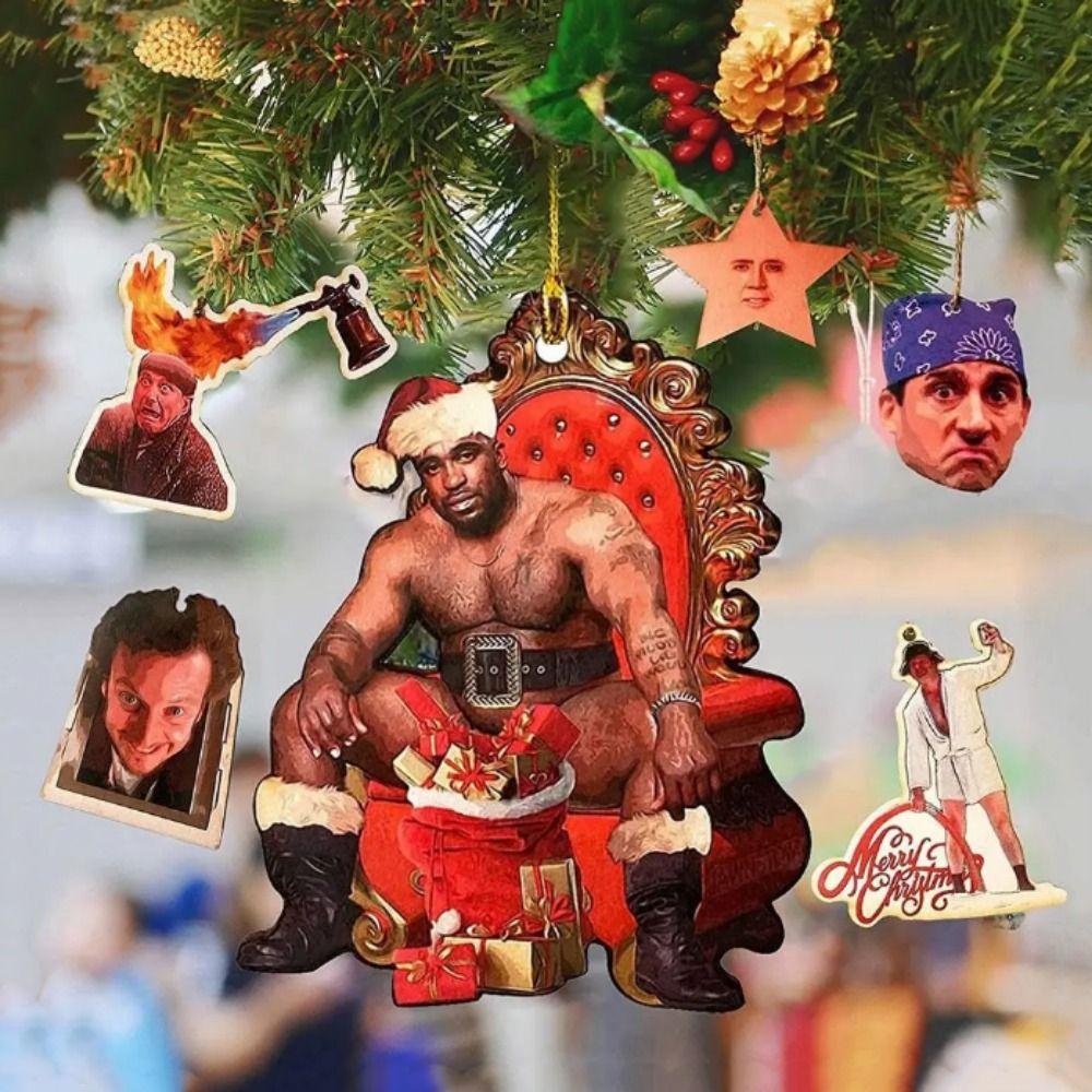 

Acrylic Funny Barry Santa Pendant Decorative Christmas Tree Decoration Doors