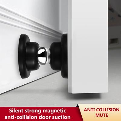 Stainless Steel Magnetic Doorstop Non-Punch Wind-Proof Door Stopper Wall Mounted Floor Mounted Door Holder Door Hardware
