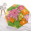 1pc Floral Pattern Automatic Open/close Folding Compact Cute Umbrella, 8-Rib Sturdy Canopy, Lightweight Portable, Commuting Use, Gift, Outdoor Umbrell