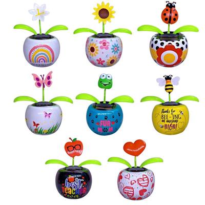 Dancing Flower Toy Dancing Sunflower Car Ornament In Colorful Pots Flower Car Decoration Sunflower Vehicle Gifts Bee Car Toy