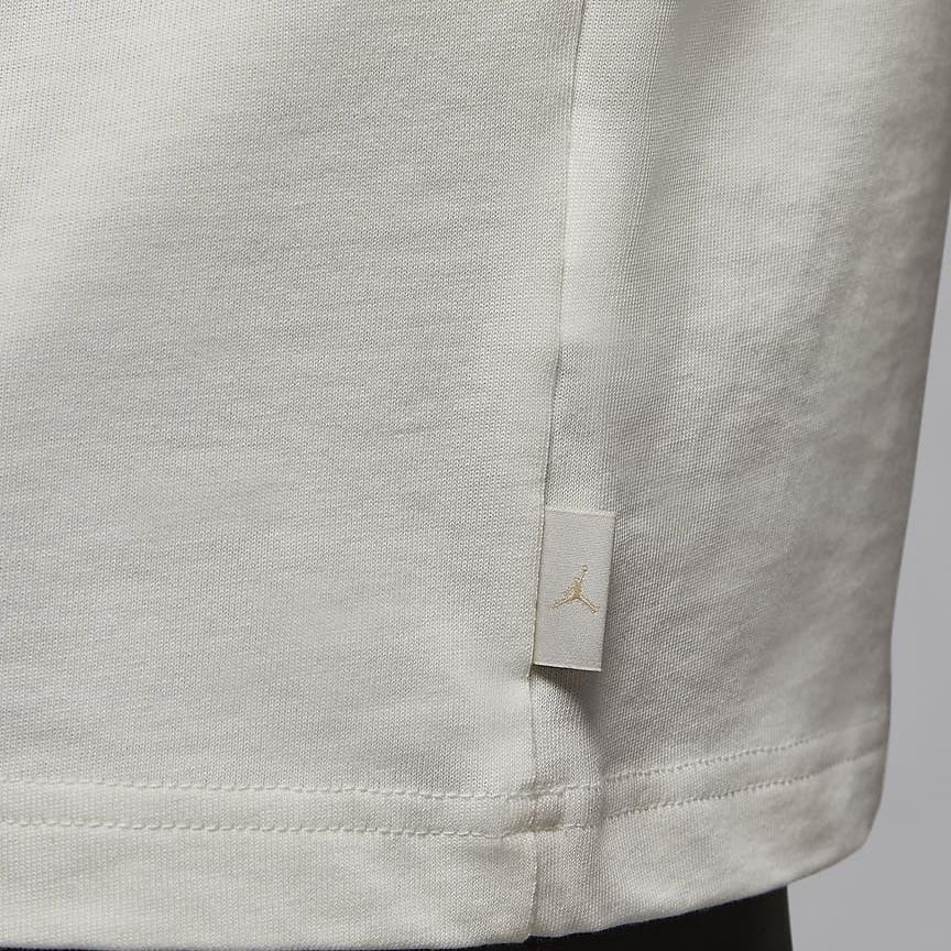 Jordan Wordmark Series Solid Color Comfortable Crew Neck Long Sleeve T-Shirt Men Tops Sail Legendary-Light-Brown FZ9753-133