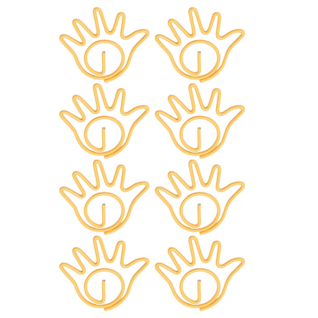 100Pcs Paper Clip Metal Hand Shaped Design Rustproof Paperclip Decoration for School