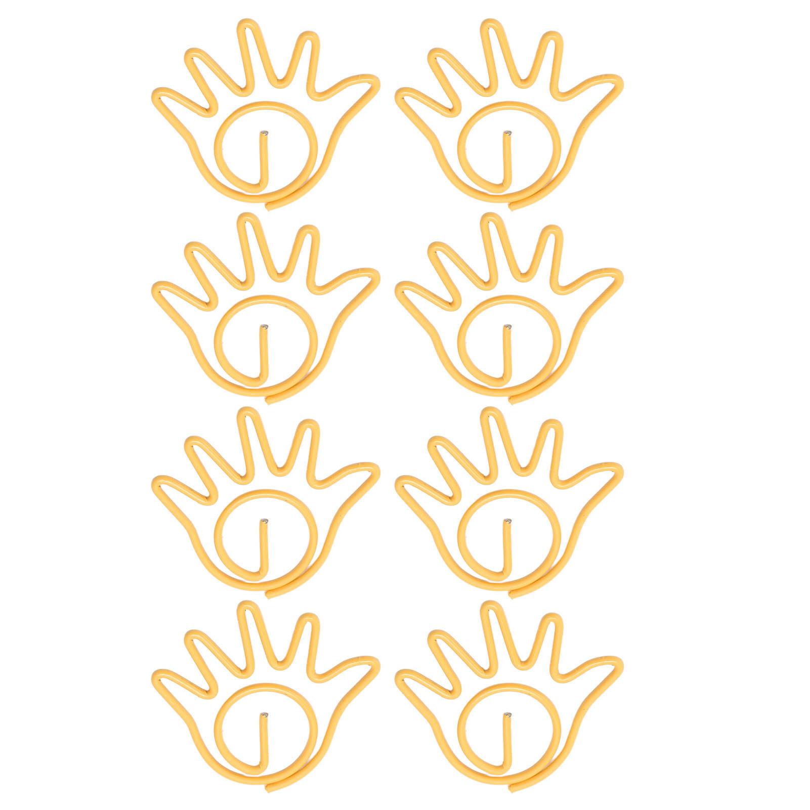 

100 шт. скрепки металлические в форме руки дизайн нержавеющие скрепки украшения для офиса школы желтый жёлтый