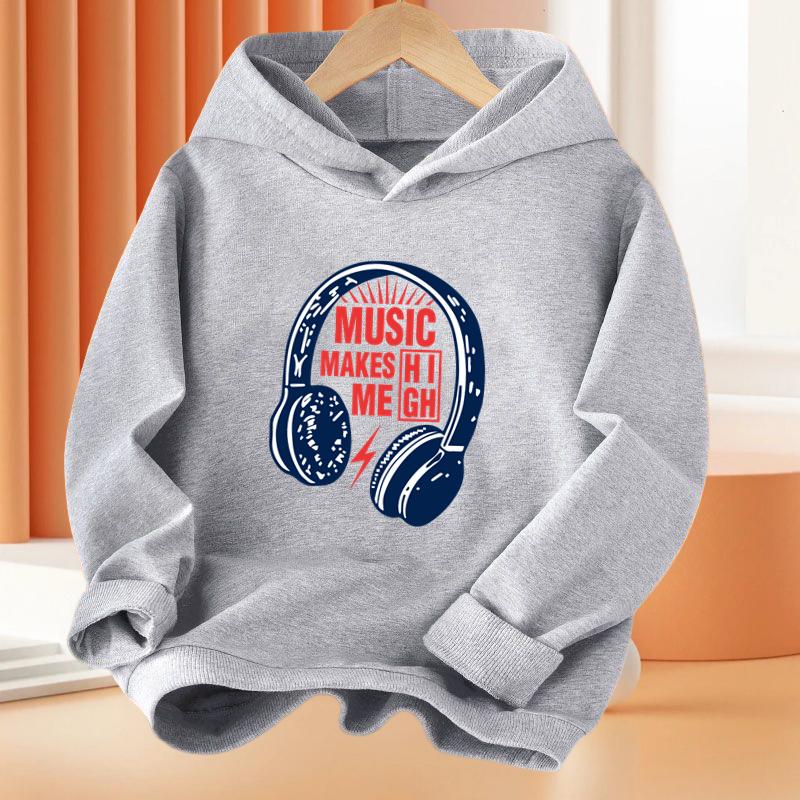 Gamer Gift Headset Kids Long Sleeve Hoodies Cool Spring Pullover Sweatshirts Boys Sportswears
