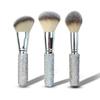 Diamond-Encrusted Makeup Brush & Sponge Set with Headband and Eyelash Curler