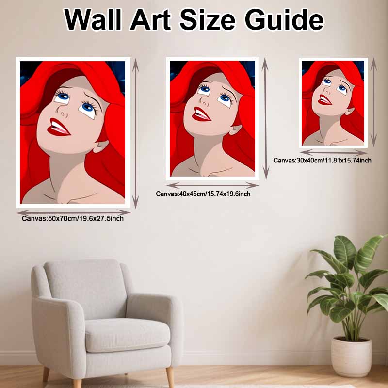 Disney Diamond Painting 5D DIY The Little Mermaid Diamond Painting Art Diamond Painting Kit Adult/Beginner Gift Idea Creative Home Decor