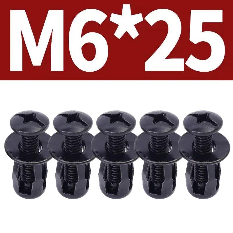 50/5Pcs Petal Shape Rivet Nut Screw Bolt Kit License Plate Bumper Black Petal Expansion Nut Fixing Screw Accessories M4 M5 M6