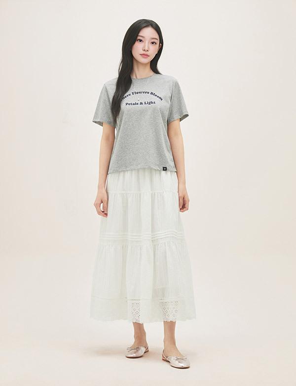 ROEM Lettering Short Sleeve T-Shirt Rmhwg25Rt2