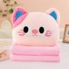 Cartoon Cat Plush Pillow Blanket With Soft Pp Cotton For Home Comfort And Giftgiving