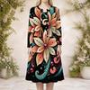 Women Plus Size Black Gold Printed Round Neck Long Sleeve Cropped Cardigan Two Piece Dress Set