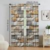 2 pcs, versatile polyester transparent curtains for home decoration Imitation Tile Wall Pattern for use in bedrooms and living