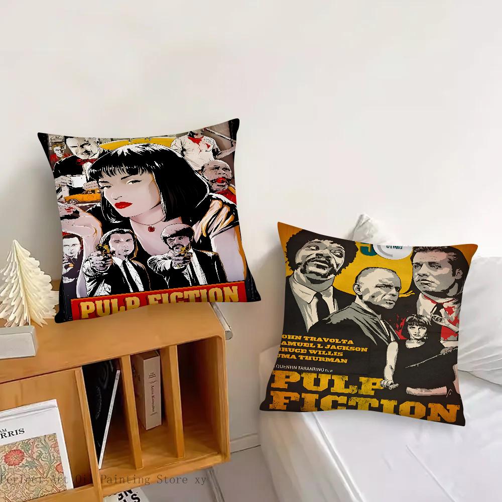 Movie P-Pulp Fiction Pillow Case Square Pillow Bedroom Sofa Leisure Comfort Cushion Car Living Room Home Decoration