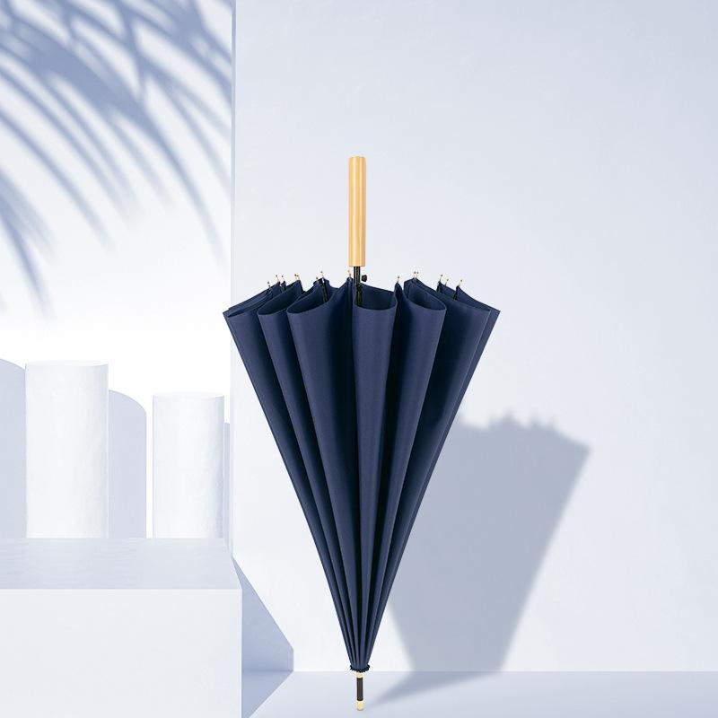 16 bone umbrella Japanese small fresh wood straight handle curved hook handle straight bar umbrella 16 bone large double umbrell