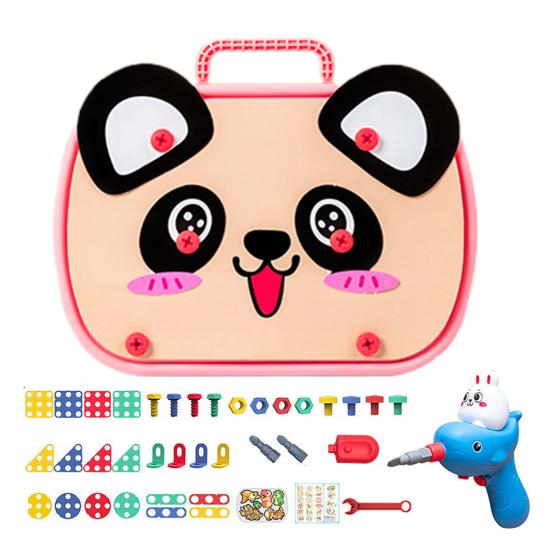 Verktøykasse med borekroner for barn 3-10 205-delers STEM-lekesett Sikker Holdbar montering Verktøykasse Kreativ verktøykasse gave til gutter Jenter